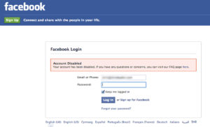 Facebook Account Disabled